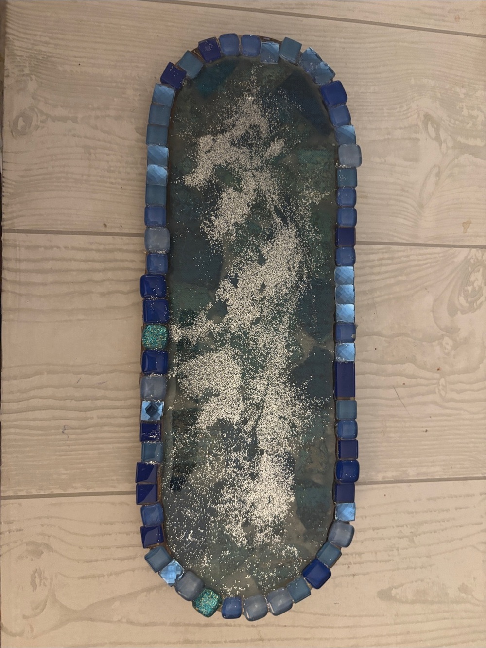 Blue Mosaic resin Decorative Tray - Home Accents